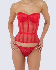 Breast-Covering Mesh Sexy Corset