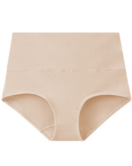 Plus-Size Pure Cotton High-Waisted Tummy Control And Hip-Hugging Underwear