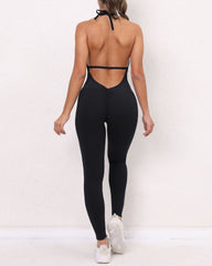 One-Piece Quick-Drying Tight-Fitting Yoga Clothing Peach Hip-Lifting Sports Fitness Pants