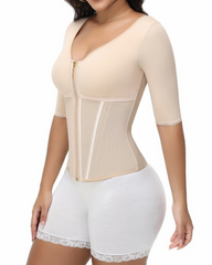 Women's Sleeved Body Sculpting Kit - Waist Cincher with Sleeves & Waist Trainer for Full-Body Contouring