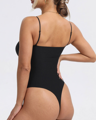 Square Neck Thin Strap High Waist Shaping Bodysuit