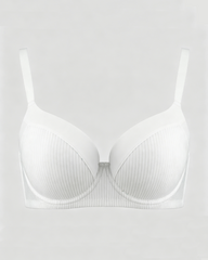 Vertical Rib Mesh Breathable Underwire Push Up Support Bra
