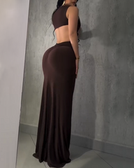 Slim Fit Backless Sleeveless Dress
