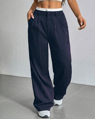 Simple Drape Loose Straight Pants