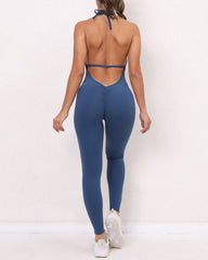One-Piece Quick-Drying Tight-Fitting Yoga Clothing Peach Hip-Lifting Sports Fitness Pants