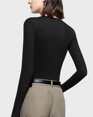 Basic Soft Comfort Crew Neck Slim Fit Long Sleeve Top
