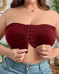 Strapless Bandeau Bra With Front Hook Closure Casual Comfort Breathable