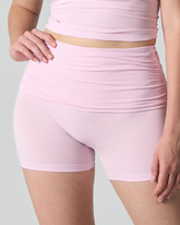 High Waist Ruched Fold-Over Yoga Biker Shorts