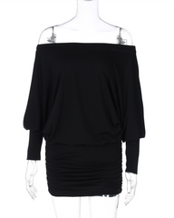 Off-Shoulder Ruched Bodycon Mini Dress