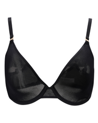Unlined Low Cut Sheer Mesh Underwire Bra