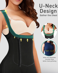 Side Zipper And Button Onesie Body Shaping Garment For Tummy Control And Hip Lifting