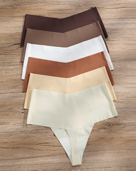 Mid-Waist Seamless Non-Pinch Ice Silk Breathable Thong Underwear