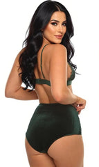 Emerald Velvet Vixen Bra Set
