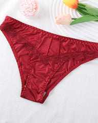 One-Piece Satin Seamless Cotton Crotch Briefs