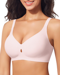V Neck Jelly Wire Free Water Drop Push Up Bra
