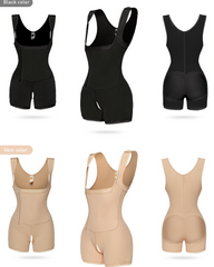 Side Zipper And Button Onesie Body Shaping Garment For Tummy Control And Hip Lifting