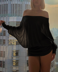 Off-Shoulder Ruched Bodycon Mini Dress