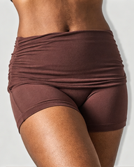 Fold-Over High Waist Tummy Control Stretch Yoga Shorts