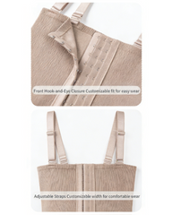 Detachable Shoulder Straps Buckle-Up Open Crotch Tummy Control Shaping Bodysuit