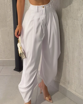 Casual High-Waist Wide-Leg Pants