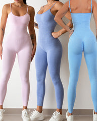 Seamless One-Piece High-Elastic Yoga Butt Lifting Fitness Jumpsuit