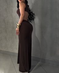 Slim Fit Backless Sleeveless Dress