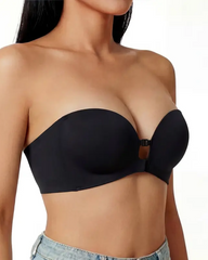 Jelly Front Closure Push Up Wireless Thick Padded Bra