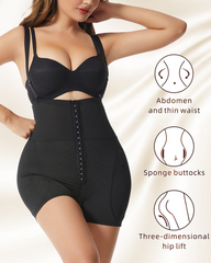 Tummy Control Waist Shaping And Hip Shaping Shorts With Sponge Padding And Shoulder Straps