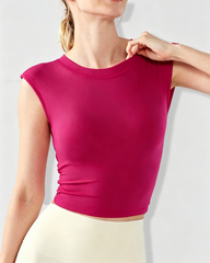 Crisscross Back Shaping Workout Top with Built-In Bra