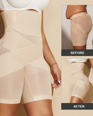 High-Waisted Cross-Sculpting Seamless Shapewear Shorts
