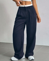 Simple Drape Loose Straight Pants