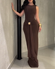 Slim Fit Backless Sleeveless Dress