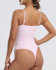 Square Neck Thin Strap High Waist Shaping Bodysuit