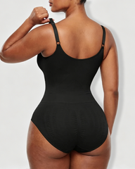 Deep V-Neck Adjustable Strap Back-Opening Bodysuit Shaper