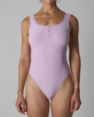 Lace Button Soft Stretch Tummy Control Shaping Bodysuit