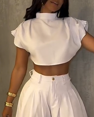 Casual Sleeveless Turtleneck Top