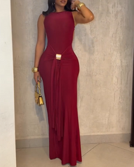 Slim Fit Backless Sleeveless Dress