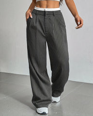 Simple Drape Loose Straight Pants