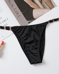 Sexy V-Shaped Metallic Ice Silk Panties