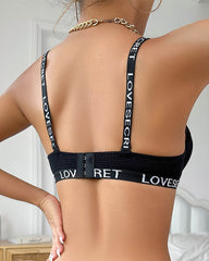 Letter Strap Sexy Lingerie Set