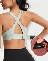 Adjustable Front Zip Beauty Back Yoga Sports Bra