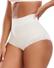 Triangle Lace Waist Shorts Tummy Control Hip Lifting Pants