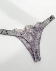 Rhinestone Sexy Lace Thong