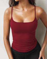 Women's Sexy Knitted Scoop Neck Slim Fit Spaghetti Strap Camisole Tank Tops