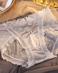 Mid-rise Sexy Satin Lace Briefs