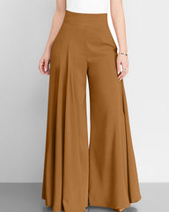 Solid Color High Waist Wide Leg Pants