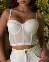 Sexy Beaded Fishbone Halter Corset