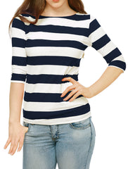 Halloween 3/4 Sleeve T-shirt Casual Boat Neck Slim Fit Tee