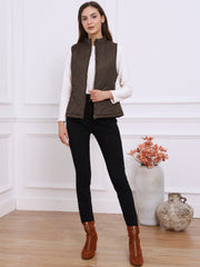 Stand Collar Lightweight Gilet Quilted Zipper Vest