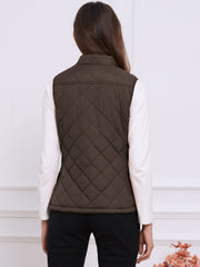 Stand Collar Lightweight Gilet Quilted Zipper Vest